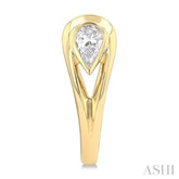 1/3 Ctw Pear Cut Diamond Half Hoop Fashion Earrings in 14K Yellow Gold